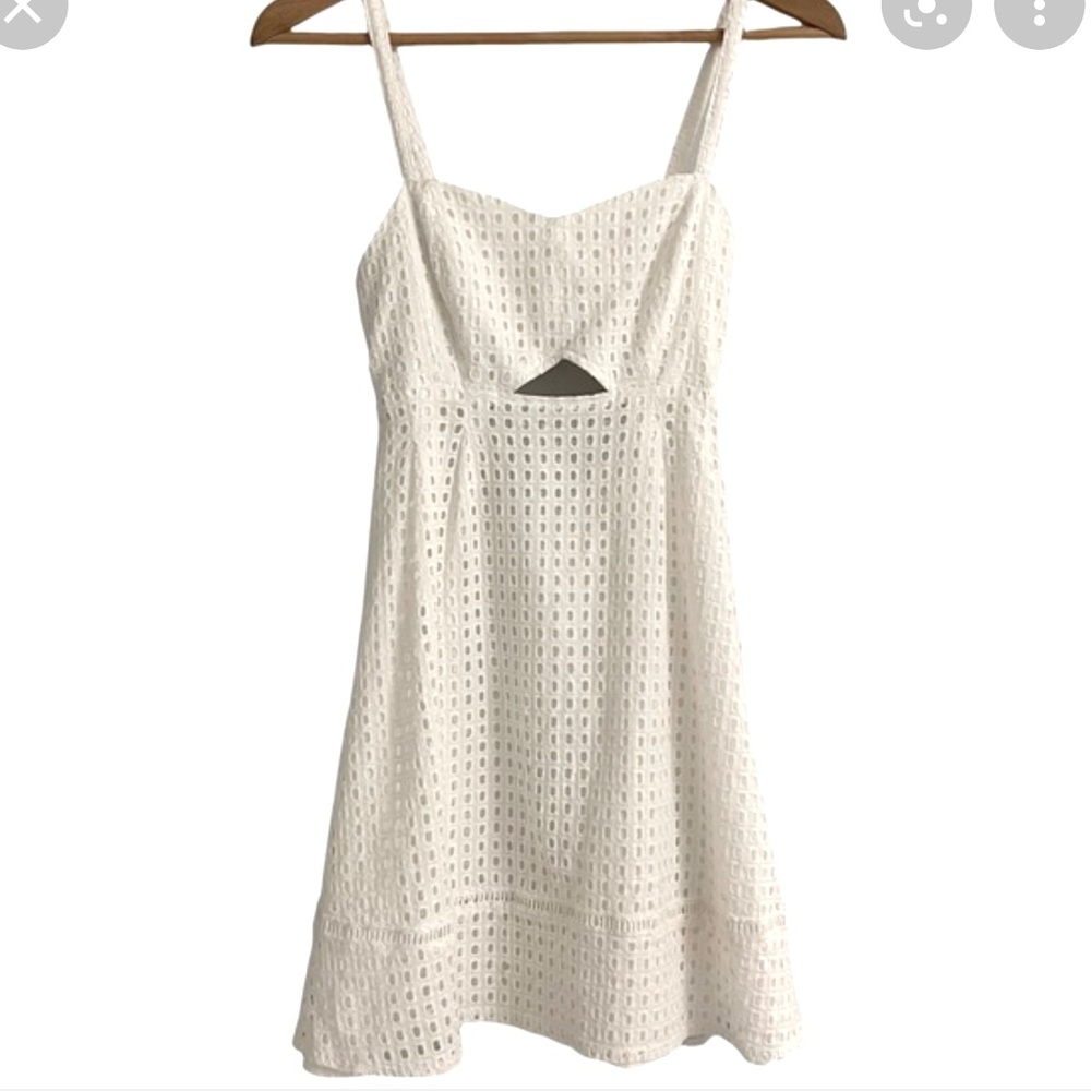 Jack White Eyelet Cutout Mini Skater Dress